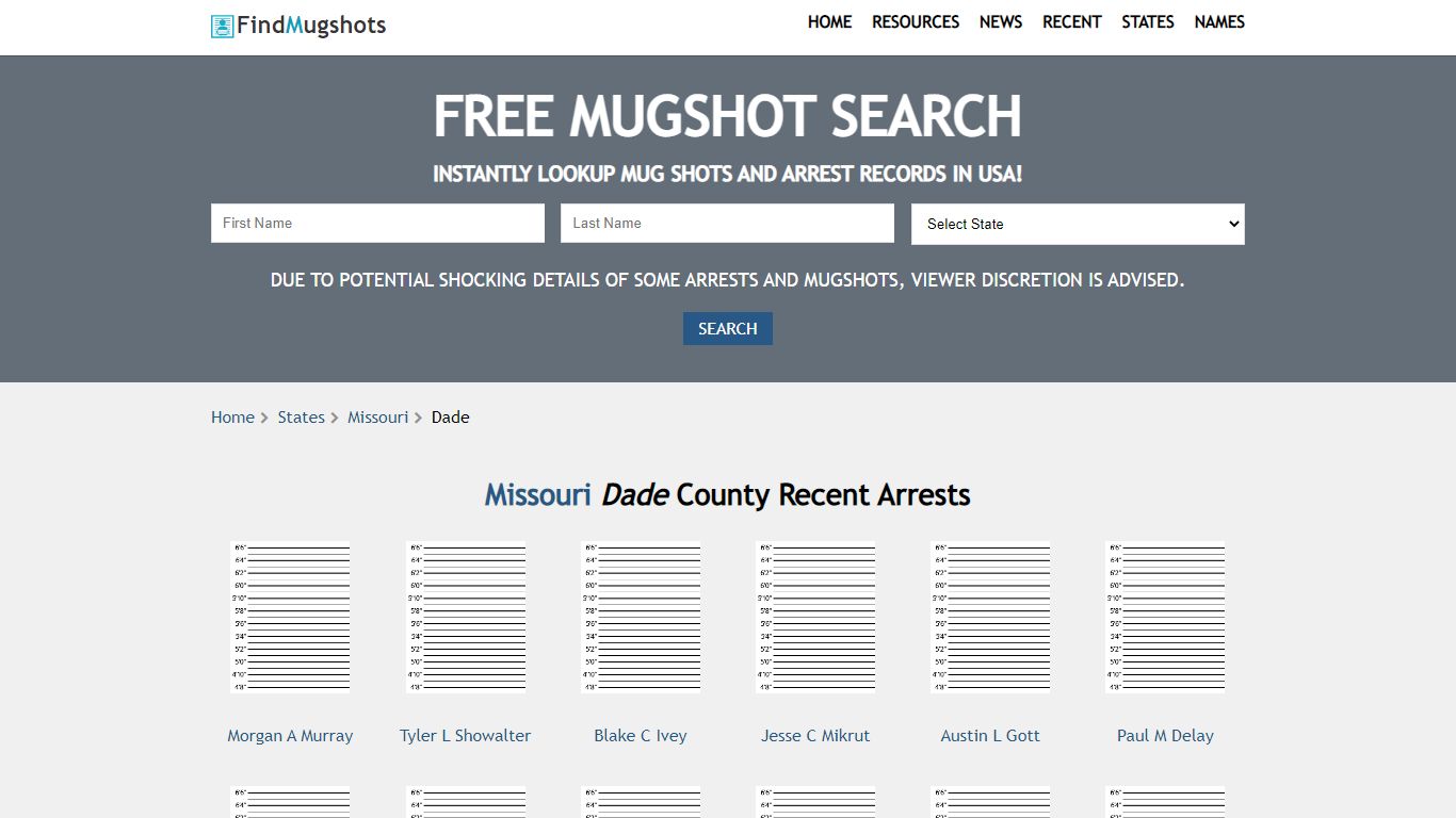 Find Dade Missouri Mugshots - Find Mugshots