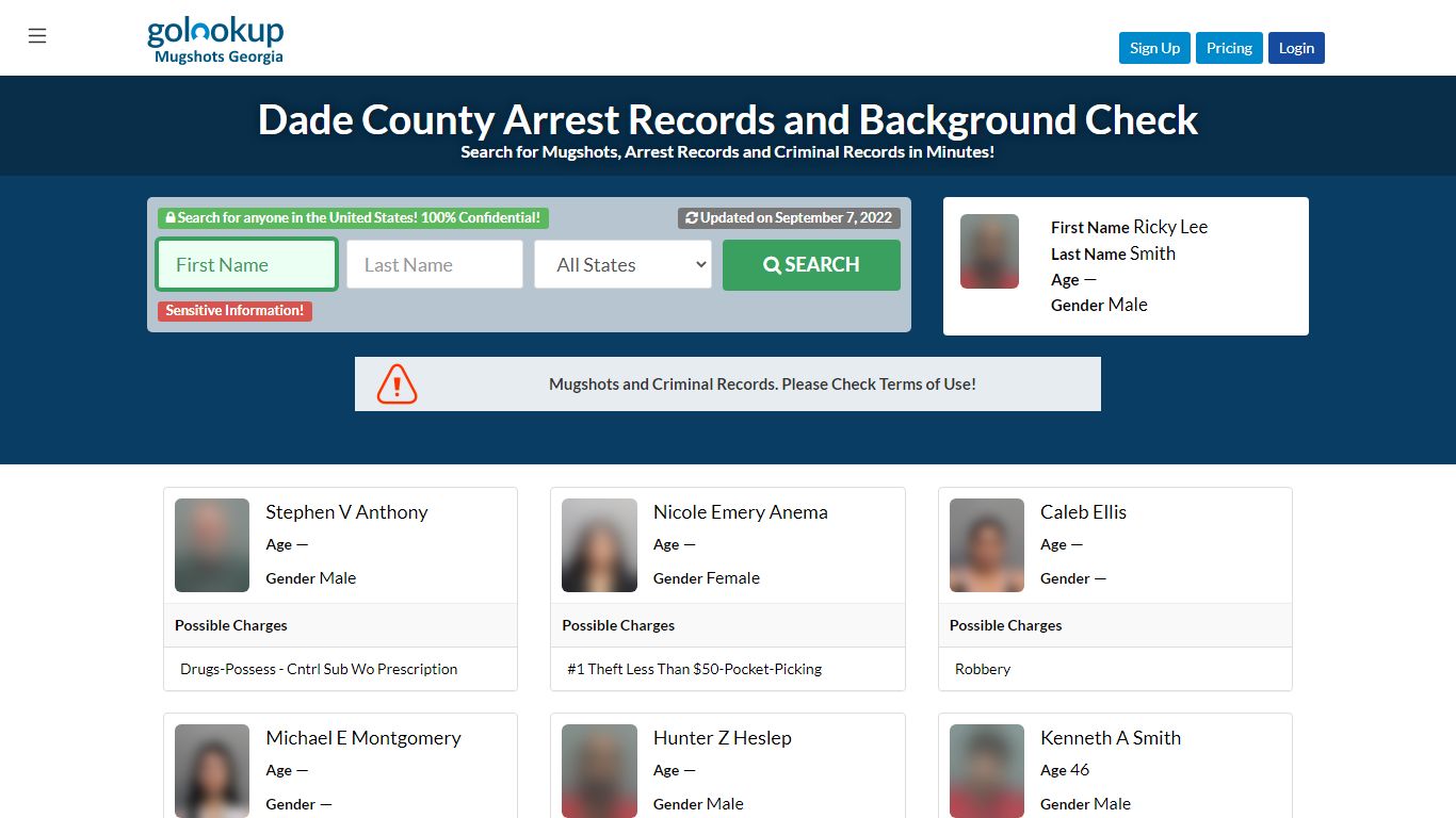 Dade County Mugshots, Dade County Arrest Records - GoLookUp